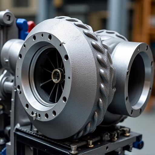 A large, high-performance turbocharger.